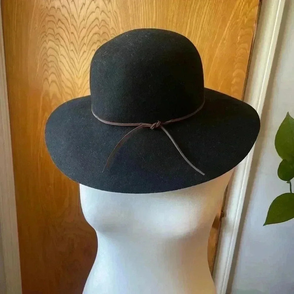 Phenix Round Crown Floppy Wool & Leather Hat - Picture 2 of 5